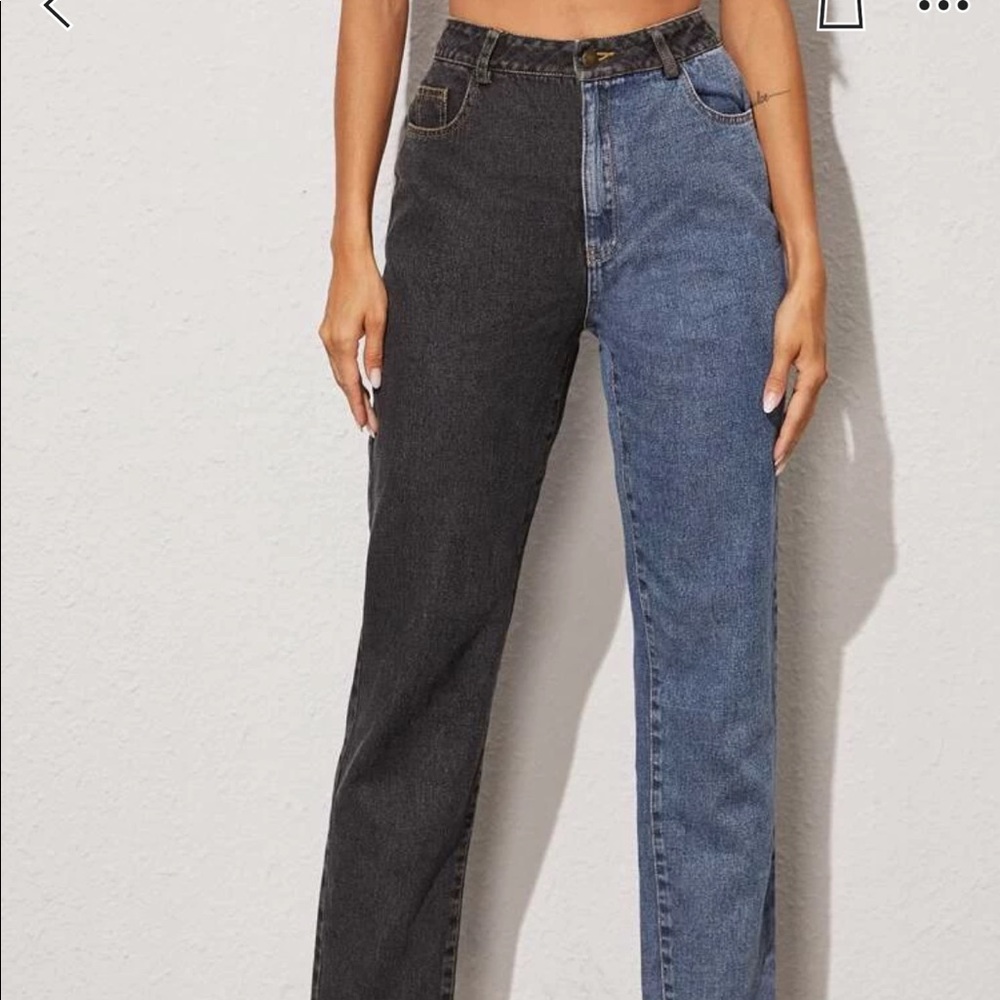 Two toned boyfriend jeans